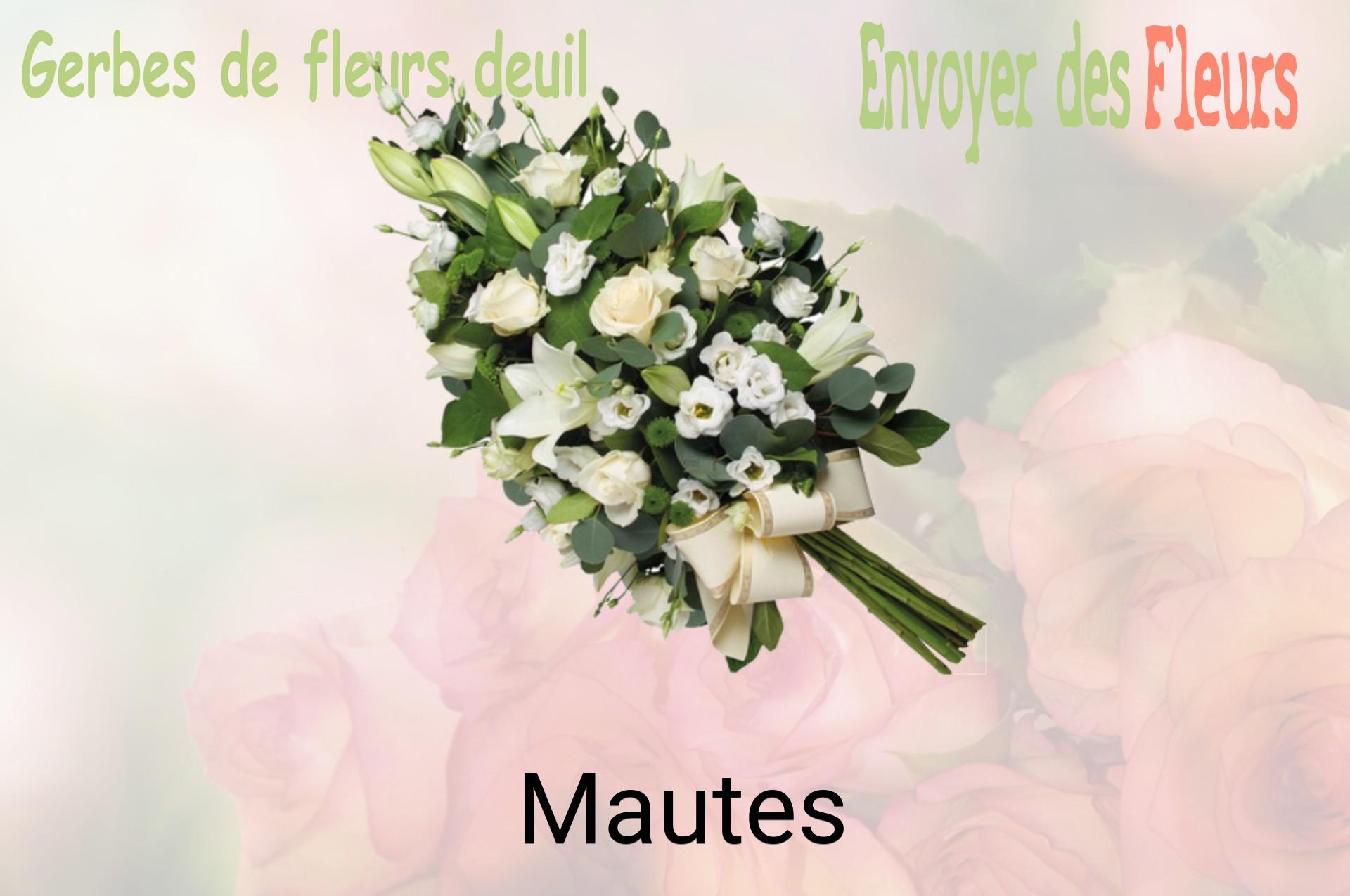 Gerbe de fleurs de deuil livrée à Mautes